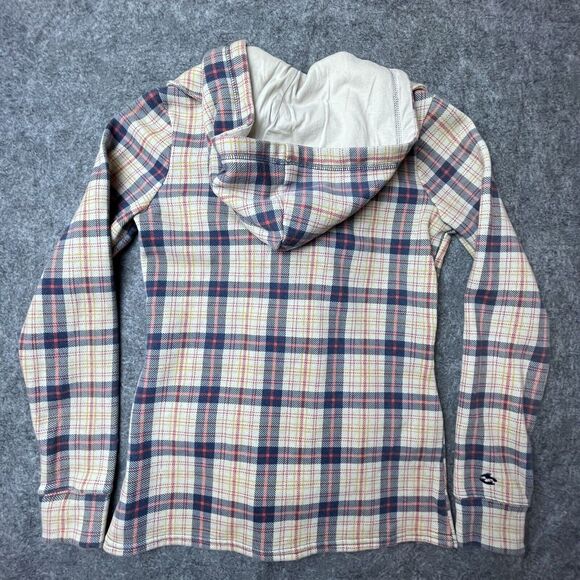 Billabong Jacket Womens Small Hoodie Sweatshirt Plaid Peacoat Cozy Double Button - Picture 2 of 7
